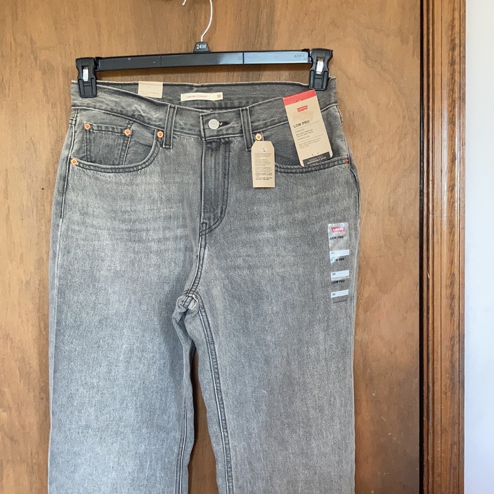 Levi’s low pro gray midrise straight leg jean splatter detail cotton size 30 - Picture 5 of 17